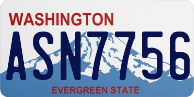 WA license plate ASN7756