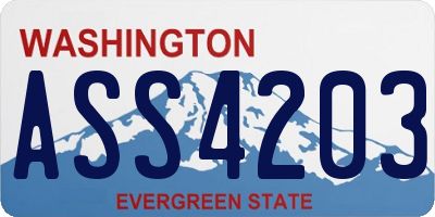 WA license plate ASS4203