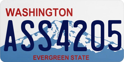 WA license plate ASS4205