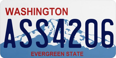 WA license plate ASS4206