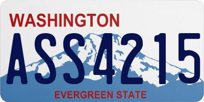 WA license plate ASS4215