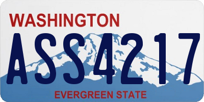 WA license plate ASS4217