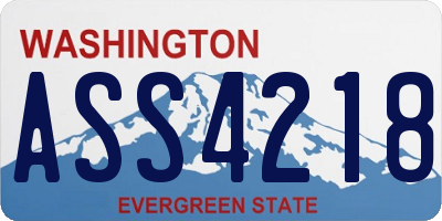 WA license plate ASS4218