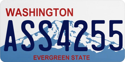WA license plate ASS4255