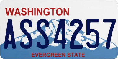 WA license plate ASS4257