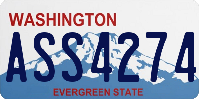WA license plate ASS4274