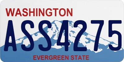WA license plate ASS4275