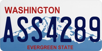 WA license plate ASS4289