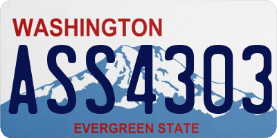 WA license plate ASS4303