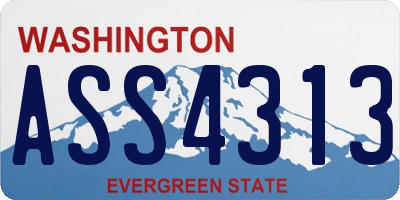 WA license plate ASS4313