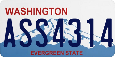 WA license plate ASS4314