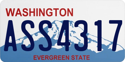 WA license plate ASS4317