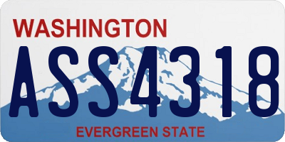 WA license plate ASS4318