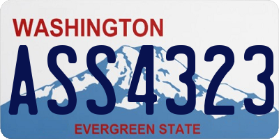 WA license plate ASS4323