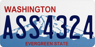 WA license plate ASS4324