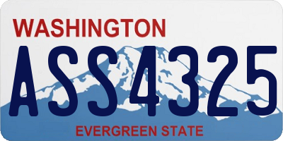 WA license plate ASS4325