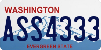 WA license plate ASS4333