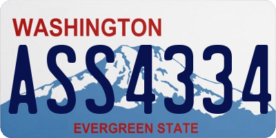 WA license plate ASS4334