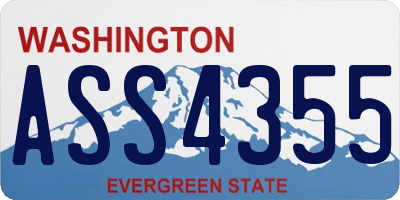 WA license plate ASS4355