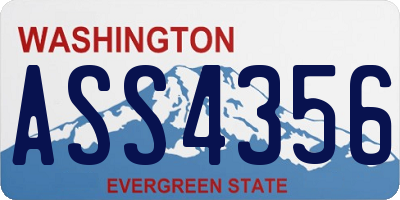 WA license plate ASS4356