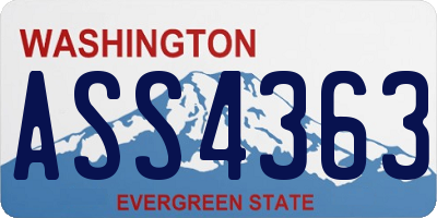 WA license plate ASS4363
