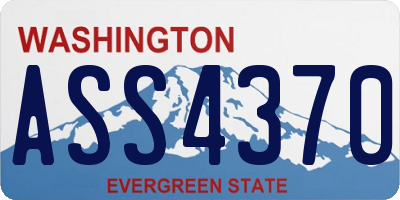 WA license plate ASS4370