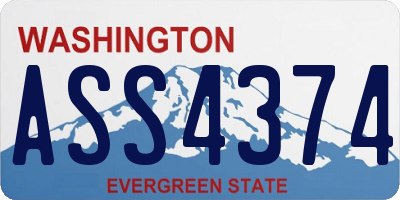 WA license plate ASS4374