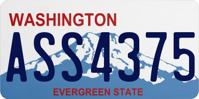 WA license plate ASS4375