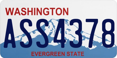WA license plate ASS4378