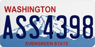 WA license plate ASS4398