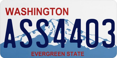 WA license plate ASS4403