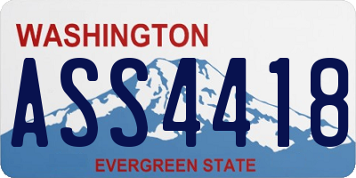 WA license plate ASS4418