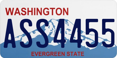 WA license plate ASS4455