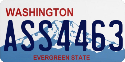 WA license plate ASS4463