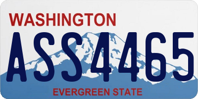 WA license plate ASS4465