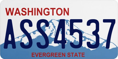 WA license plate ASS4537