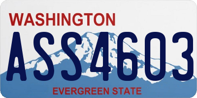 WA license plate ASS4603