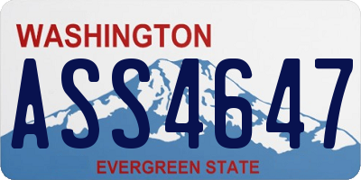 WA license plate ASS4647