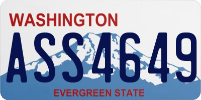 WA license plate ASS4649
