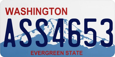 WA license plate ASS4653