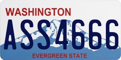 WA license plate ASS4666