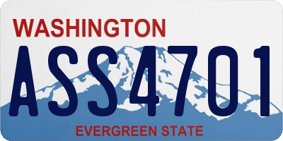 WA license plate ASS4701