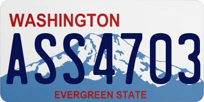 WA license plate ASS4703