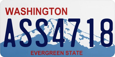 WA license plate ASS4718