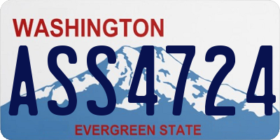 WA license plate ASS4724