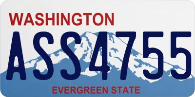 WA license plate ASS4755