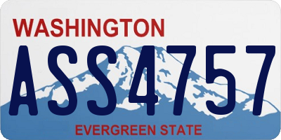 WA license plate ASS4757