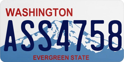 WA license plate ASS4758