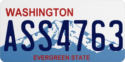 WA license plate ASS4763