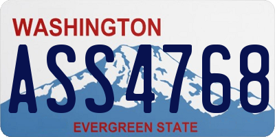 WA license plate ASS4768